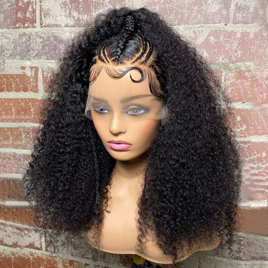 Yaky 13x6 Lace Afro Wig with Braids(250% Density)